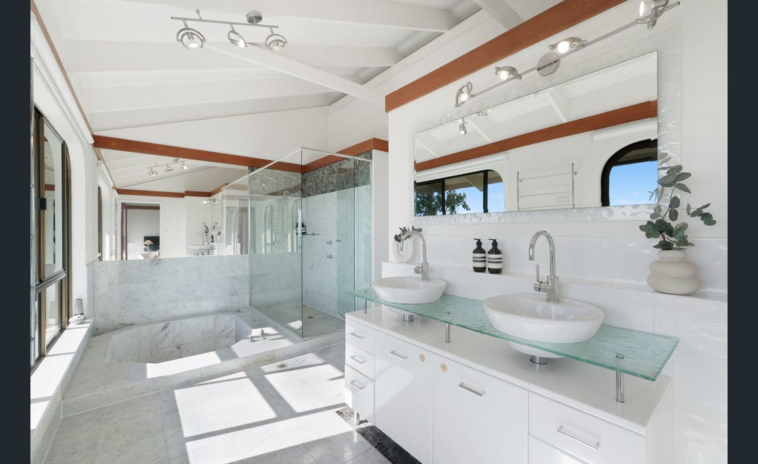 Marble bathroom with spa bath