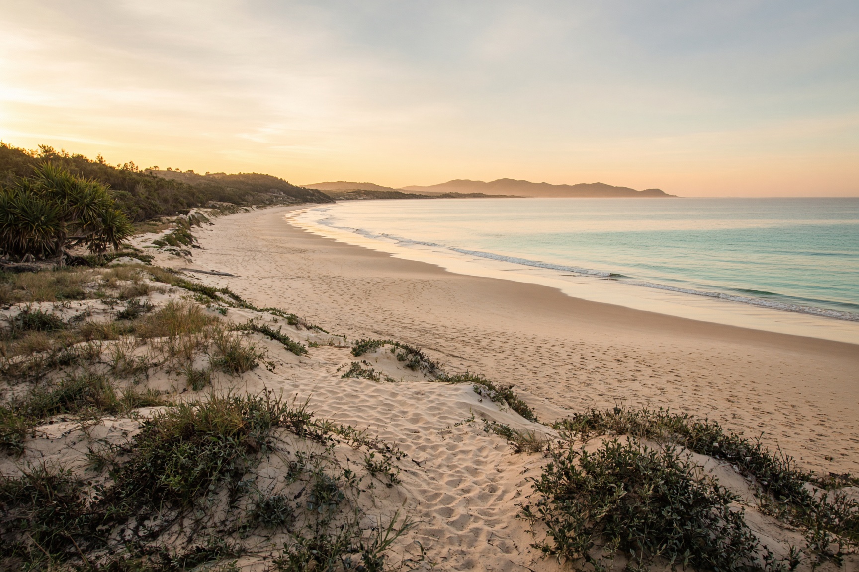 Empty beach at dawn
